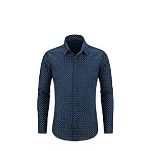 Men's Blue Textured Dress Shirt Xl